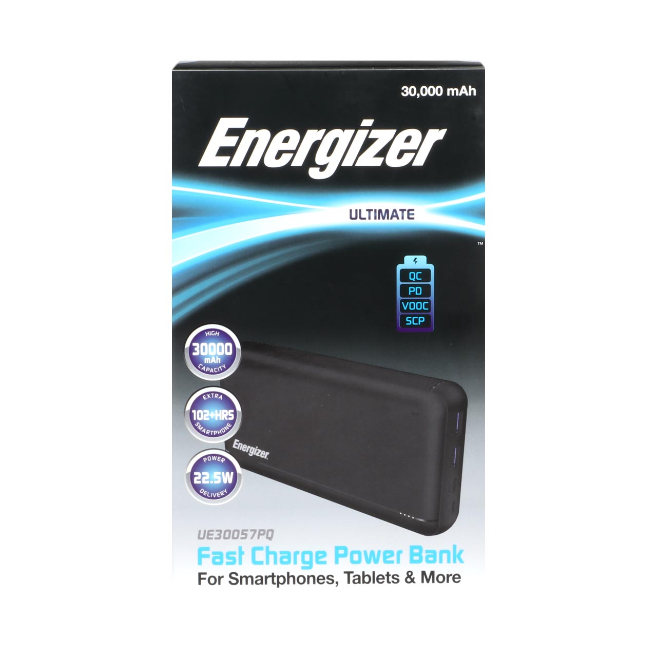 پاوربانک (PD و فست شارژ) انرجایزر 30000 میلی آمپر 22.5W مدل UE30057PQ-BK