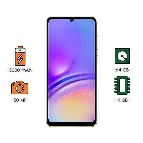 گوشی موبایل سامسونگ مدل Galaxy A05 4G دو سیمکارت ظرفیت 64GB و رم 4GB