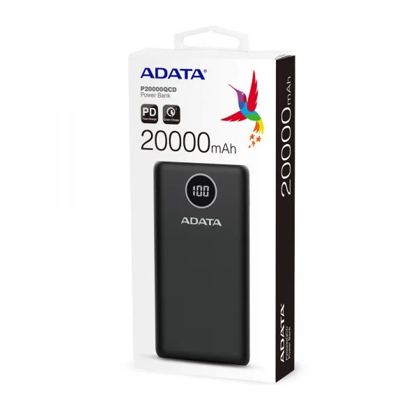 پاوربانک 20000 میلیآمپر ای دیتا مدل ADATA P20000QCD