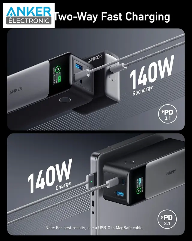 پاوربانک انکر مدل Anker 737 Power Bank PowerCore 24K-A1289 ظرفیت 24000 میلیآمپرساعت